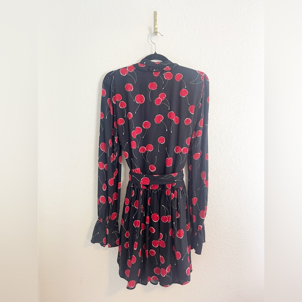 The Kooples Cherry Print Dress  Dark Romance NWT french sz 2= medium - Picture 5 of 13